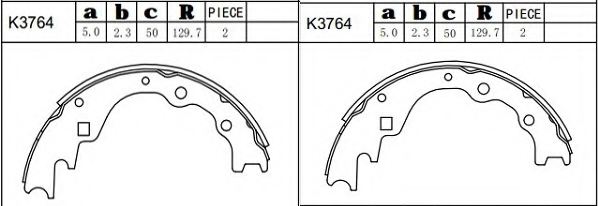 ASIMCO K3764 Brake Shoe Set